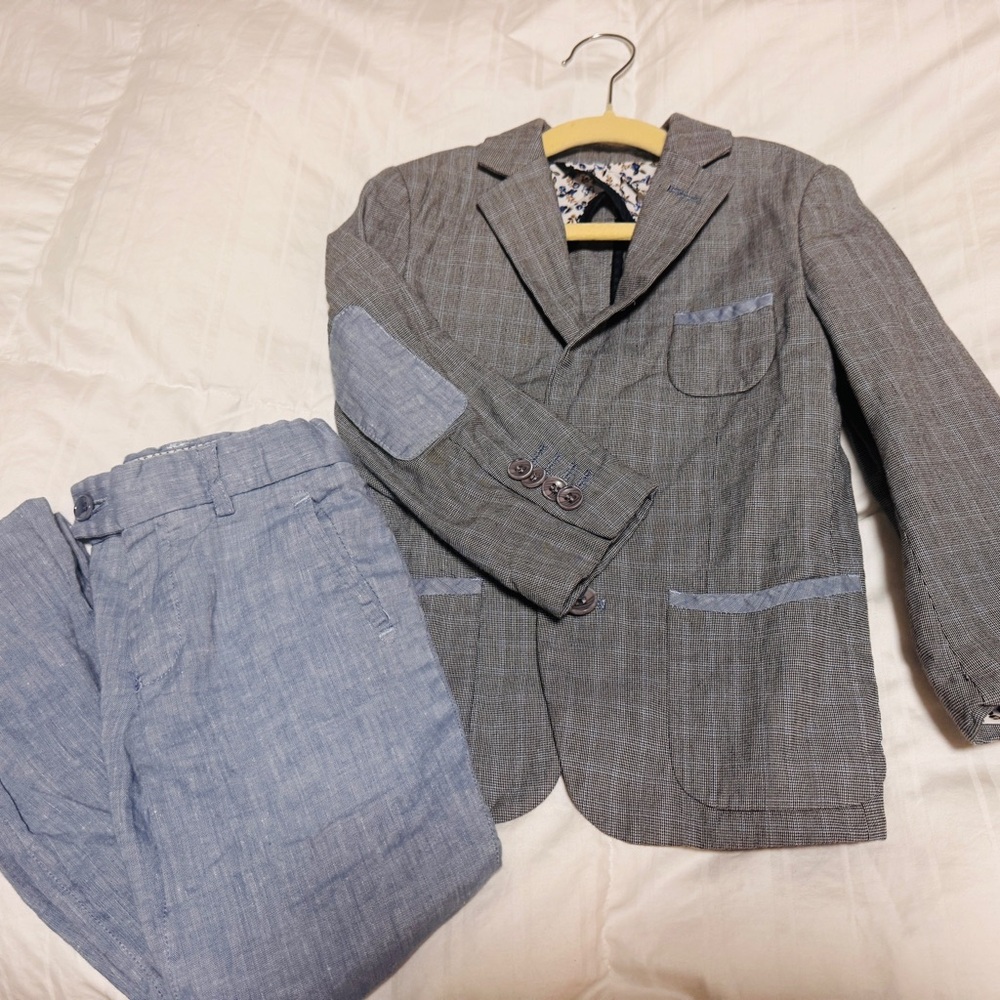 Isaac Mizrahi Boys/ Toddler Contrast Linen Blazer and Pants
